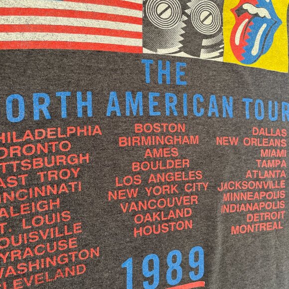 VINTAGE 1989 ROLLING STONES THE NORTH AMERICAN TOUR CONCERT TEE - TONGUE LOGO - Picture 8 of 12